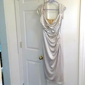 Stop Staring Silver knee length cocktail dress